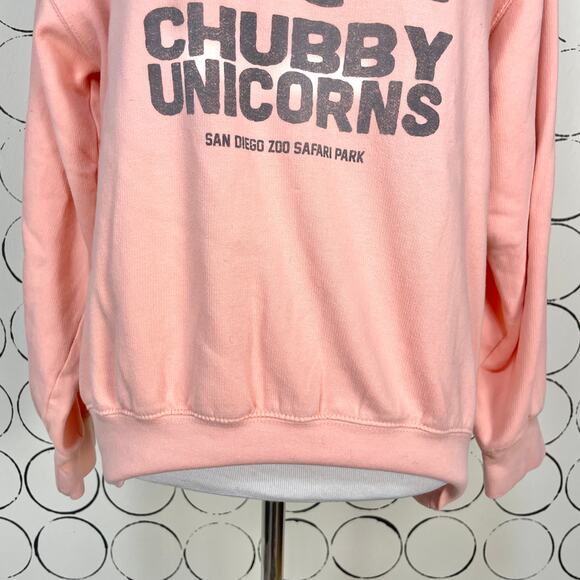 Vintage San Diego Zoo Safari Park Pullover Sweatshirt Size S Pink Rhinoceros - Picture 6 of 12